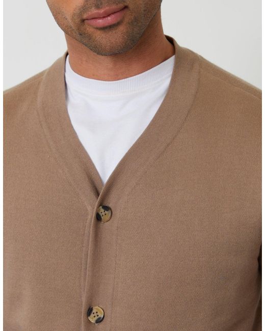 Threadbare Brown Button Up Knitted Cardigan for men