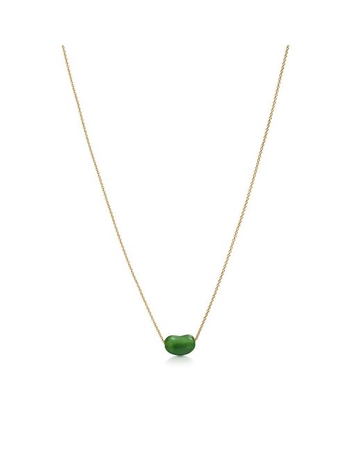 Tiffany & Co. Elsa Peretti® Bean Design Pendant Of Green Jade And 18k