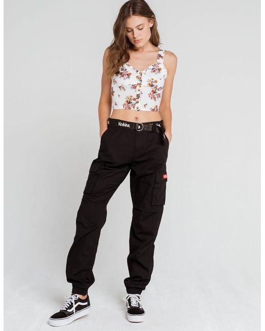 Dickies Cotton Cargo Womens Jogger Pants in Black - Lyst