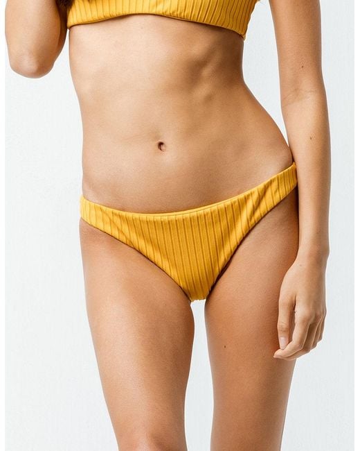 Billabong Ribbed Cheeky Bikini Bottoms in Orange Lyst