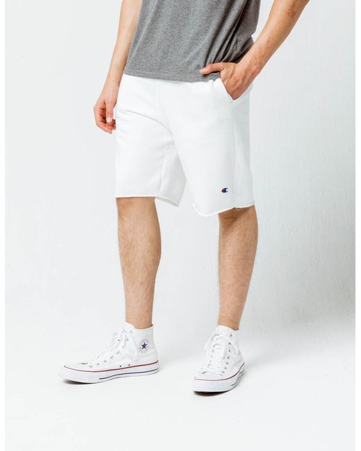 champion cut off sweat shorts