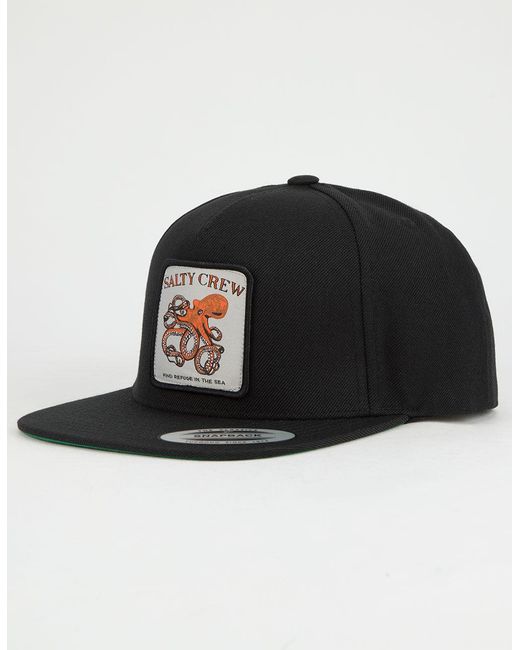 New RVCA Encore 5 Panel Black Mens Snapback Cap Hat