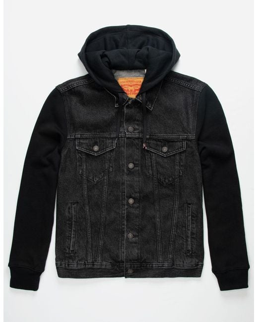 black levi jacket with fur