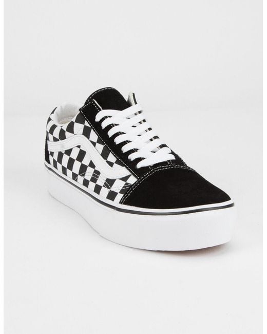 Black Checkerboard Old Skool Platform Womens Shoes Black Checkerboard Old Skool Platform Womens Shoes