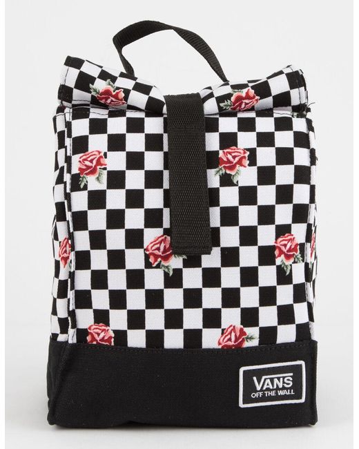 Women S Black Mow Rose Checkerboard Lunch Bag