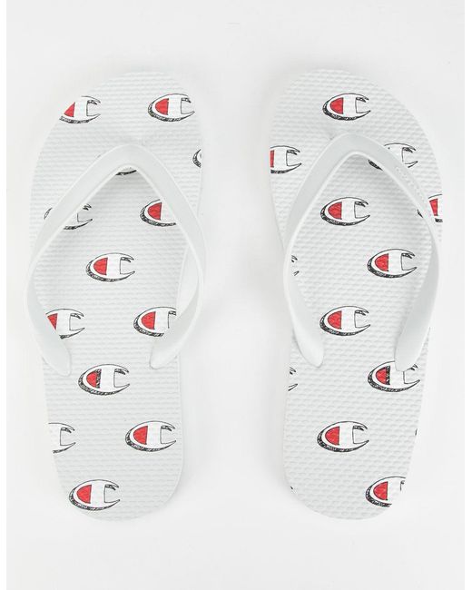 Champion Synthetic Repeat C White Mens Sandals in Black for Men - Lyst