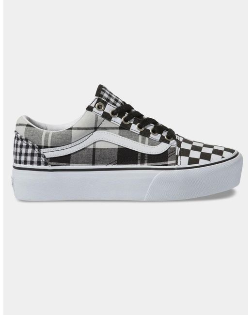 checkered old skool vans platform