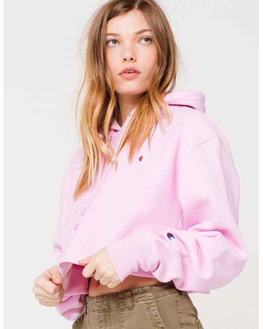womens pink champion hoodie