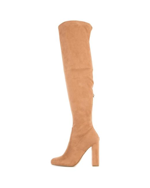 camel thigh high boots