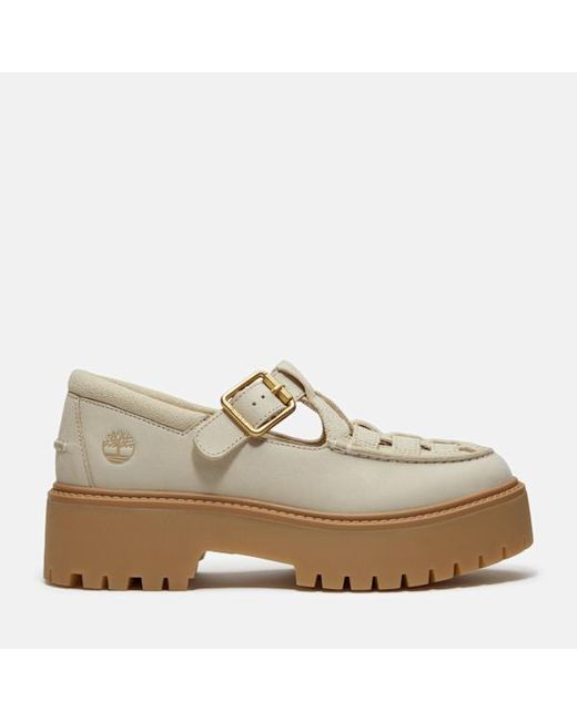 Timberland Natural Stone Street Platform Buckle Shoe For
