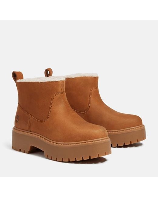 Timberland Brown Stone Street Platform Warm-Lined Slip-On Boot For