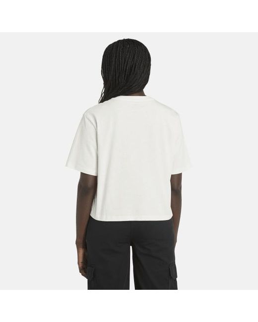 Timberland Logo T-shirt For Women In White, Woman, White, Size: L