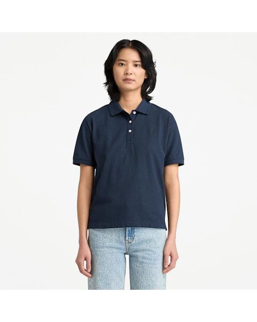 Timberland Blue Short-Sleeve Pique Polo For
