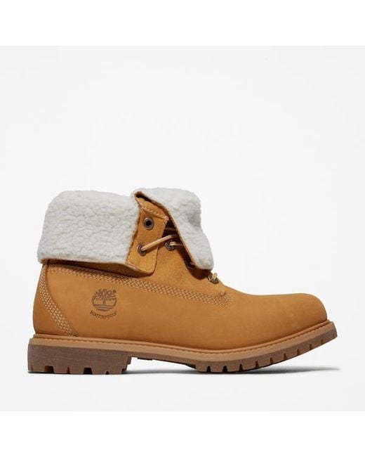 Timberland Brown Warm-Lined Waterproof Roll-Top Boot For