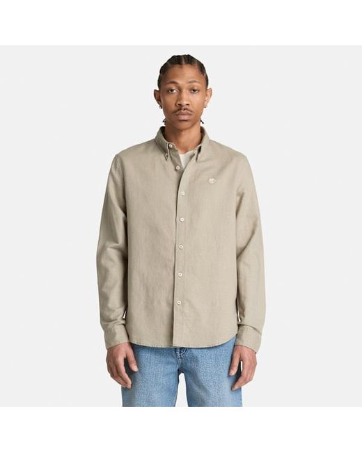 Timberland Gray Lovell Lake Button-Down Long-Sleeve Shirt For for men