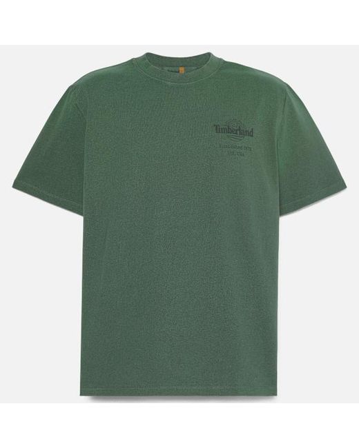 Timberland Green Sunfaded Tree Logo Graphic Heavyweight T-Shirt For for men