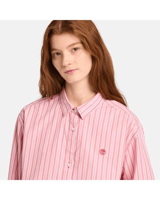 Timberland Pink Multi-Stripe Long-Sleeve Shirt For