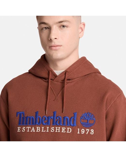 Timberland Orange Established 1973 Embroidered Logo Hoodie For for men