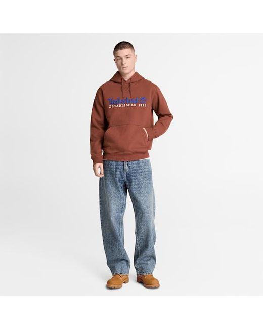Timberland Orange Established 1973 Embroidered Logo Hoodie For for men