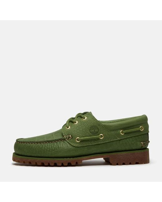 Timberland Green All Gender Authentic 3-Eye Lug Handsewn Boat Shoe