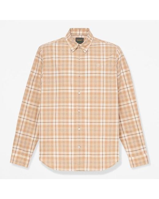 Timberland Natural Check Regular Fit Poplin Shirt For for men