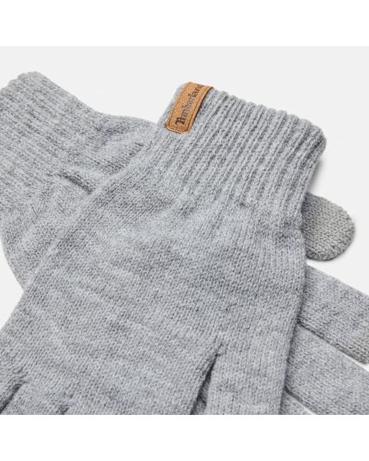Timberland Gray Rib Knit Glove In Dark Grey, Grey for men