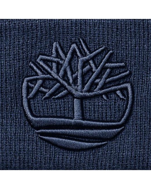 Timberland 3d Embroidered Beanie In Dark Blue, Blue for men