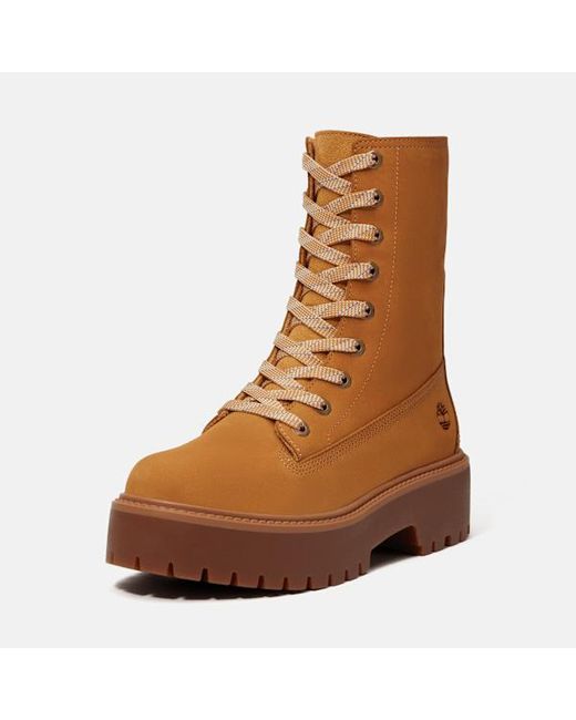 Timberland Brown Stone Street Platform Mid Boot For
