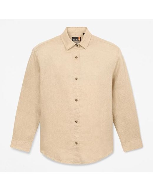 Timberland Natural Long-Sleeve Linen Shirt For
