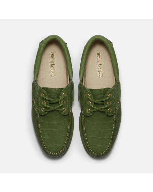 Timberland Green All Gender Authentic 3-Eye Lug Handsewn Boat Shoe