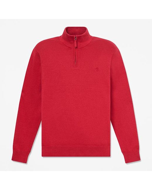 Timberland Red Williams River Cotton Quarter-Zip Jumper For for men