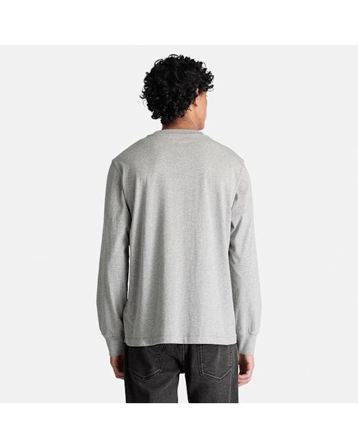 Timberland Gray Oyster River Long-Sleeve T-Shirt For for men