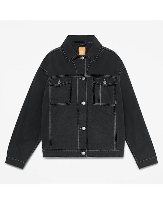 Timberland Black Canvas Trucker Jacket For