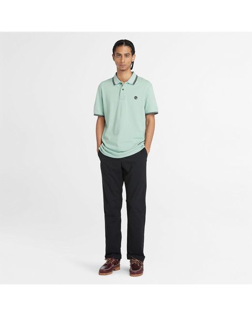 Timberland Green Tipped Pique Polo Shirt for men