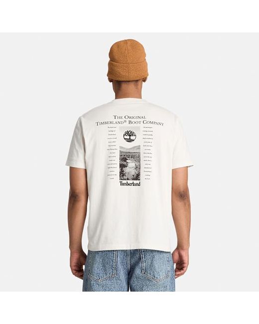 Timberland White New Hampshire Heritage Graphic T-Shirt For for men
