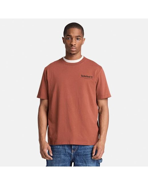 Timberland Orange Bootmakers Short-Sleeve Graphic T-Shirt For for men