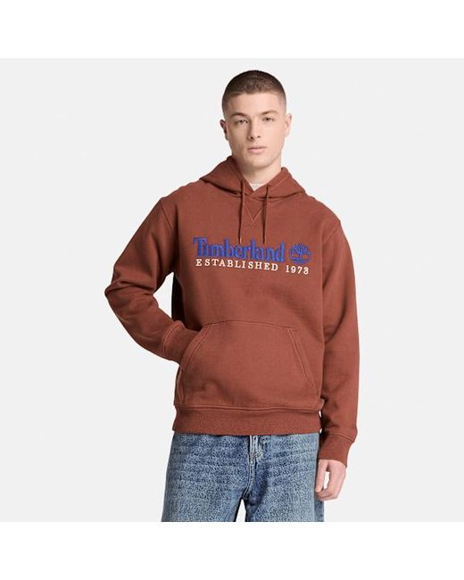 Timberland Orange Established 1973 Embroidered Logo Hoodie For for men