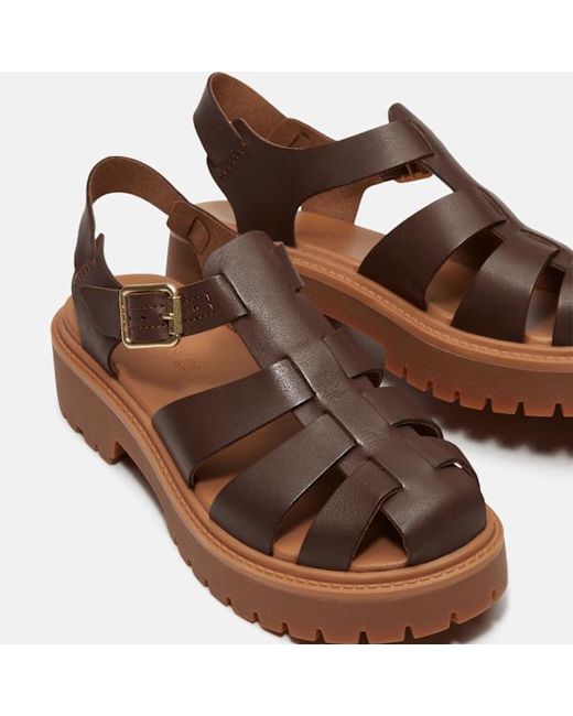 Timberland Brown Stone Street Fisherman Platform Sandal For
