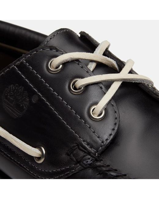 Timberland Black Road Trip 3-Eye Lug Handsewn Boat Shoe For for men