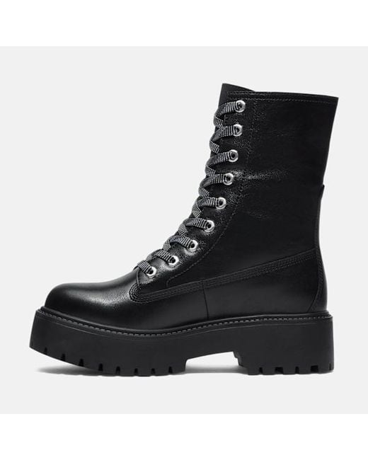 Timberland Black Stone Street Platform Mid Boot For