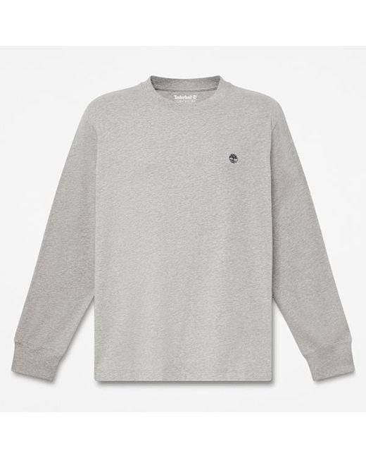 Timberland Gray Oyster River Long-Sleeve T-Shirt For for men