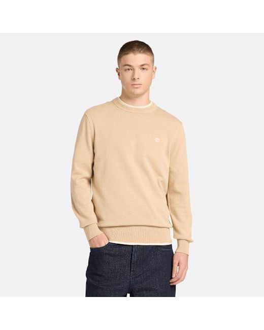 Timberland Natural Williams River Cotton Jumper For Men In Beige, Man, Beige, Size: 3xl for men