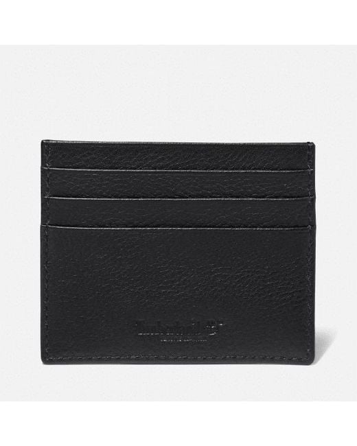 Timberland Cow Leather Credit Card Holder For Men In Black, Man, Black for men