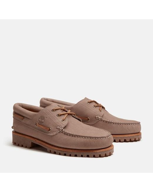 Timberland Brown All Gender Lake House 3-Eye Lug Boat Shoe for men