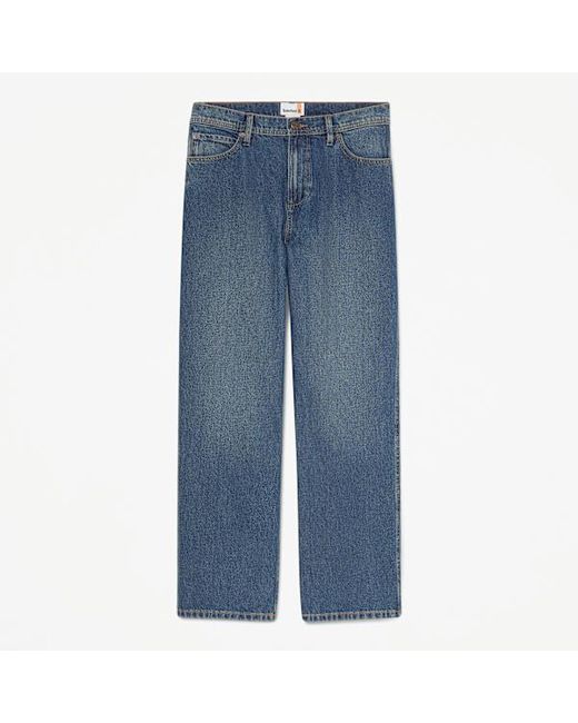 Timberland Blue Sandown Embroidered Denim Trouser For for men