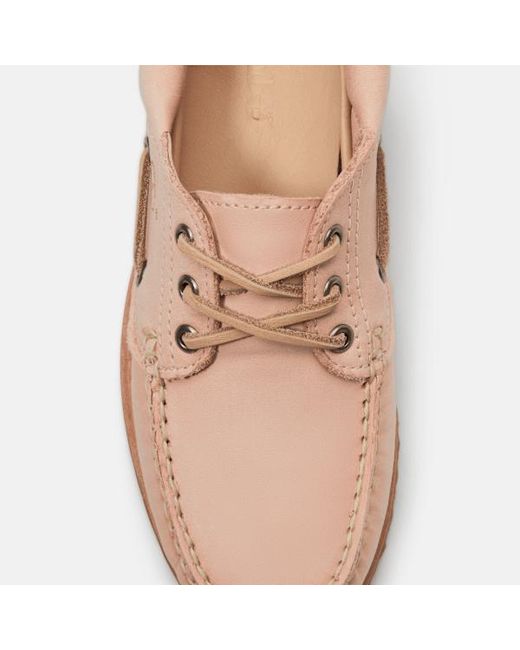 Timberland Pink Authentic 3-Eye Boat Shoe For