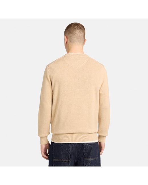 Timberland Natural Williams River Cotton Jumper For Men In Beige, Man, Beige, Size: 3xl for men