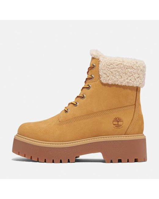 Timberland Brown Stone Street Platform Warm-Lined Waterproof Boot For