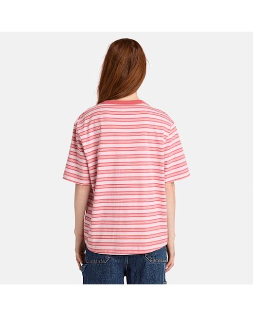 Timberland Pink Striped Short-Sleeve T-Shirt For