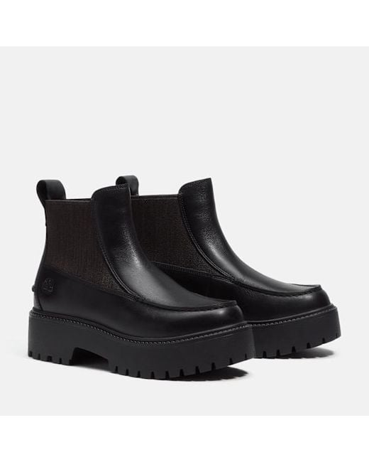 Timberland Black Stone Street Platform Chelsea Boot For